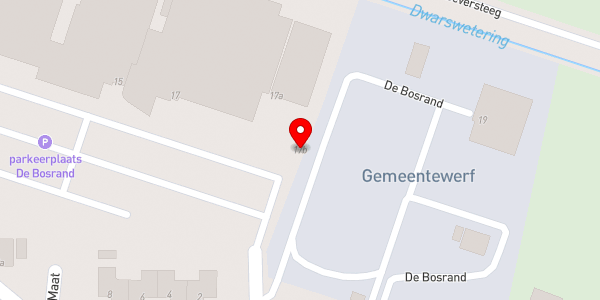 Kaartweergave met markering van de plaats van het incident.
