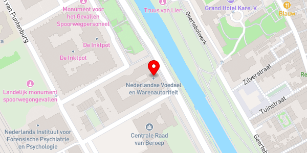 Kaartweergave met markering van de plaats van het incident.