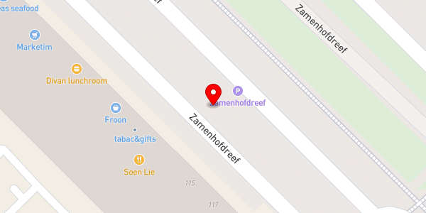 Kaartweergave met markering van de plaats van het incident.