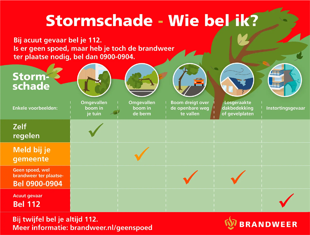 Afbeelding van beslismodel voor wie te bellen bij stormschade