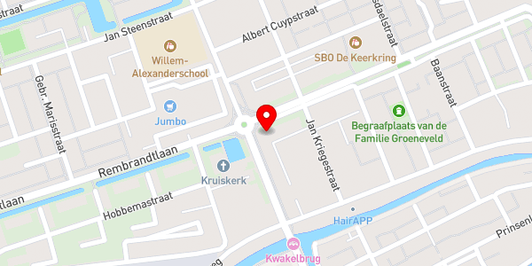 Kaartweergave met markering van de plaats van het incident.