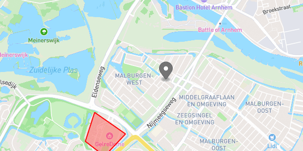 Kaartweergave met markering van het geplotte gebied.